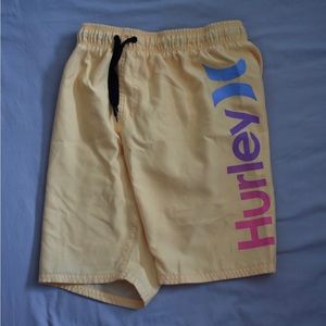 Hurley yellow boys swim trunk shorts swimsuit size M 10-12 years